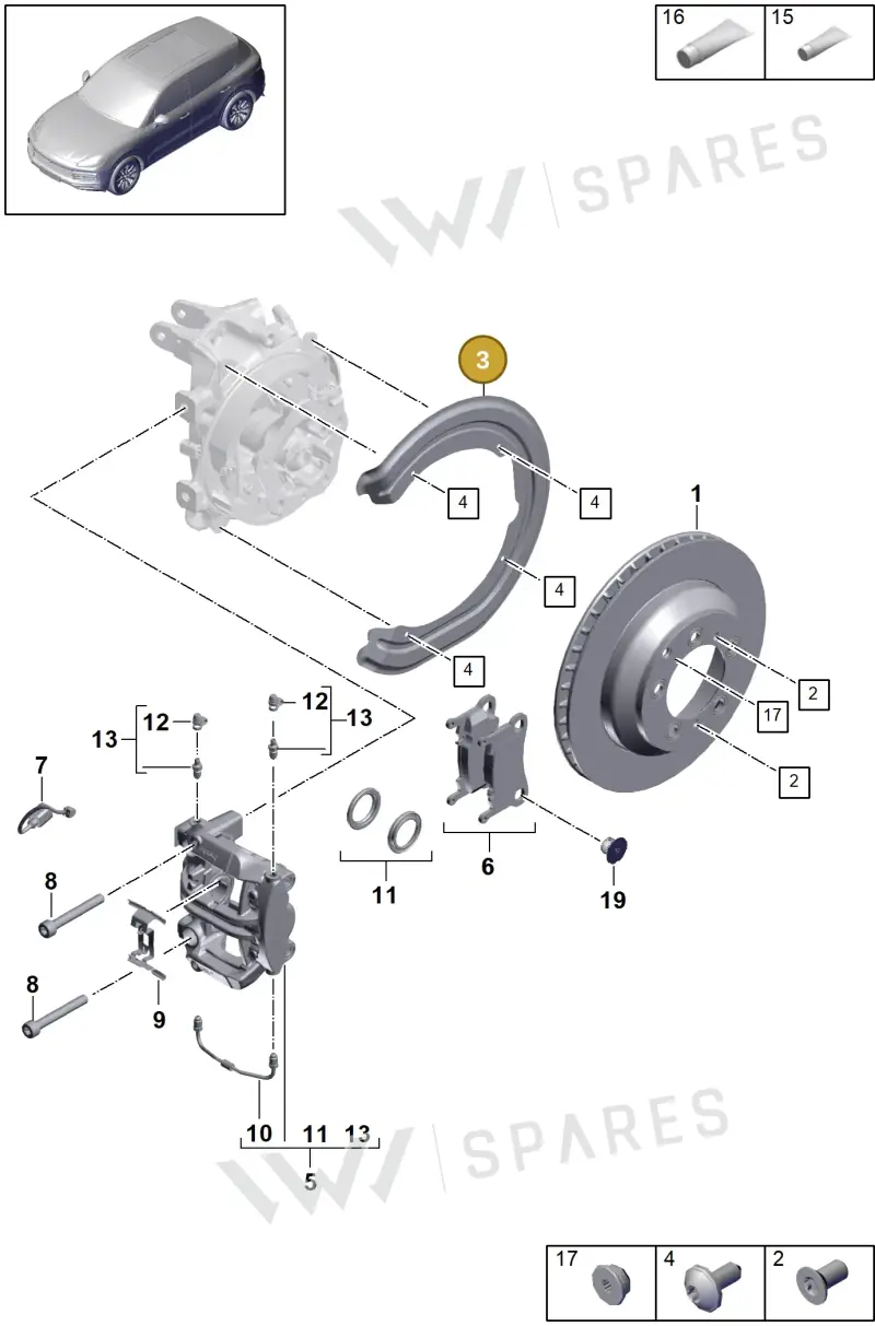 PAB61561201 — Porsche Cayenne (2017-2023) diagram p51603000, position 3