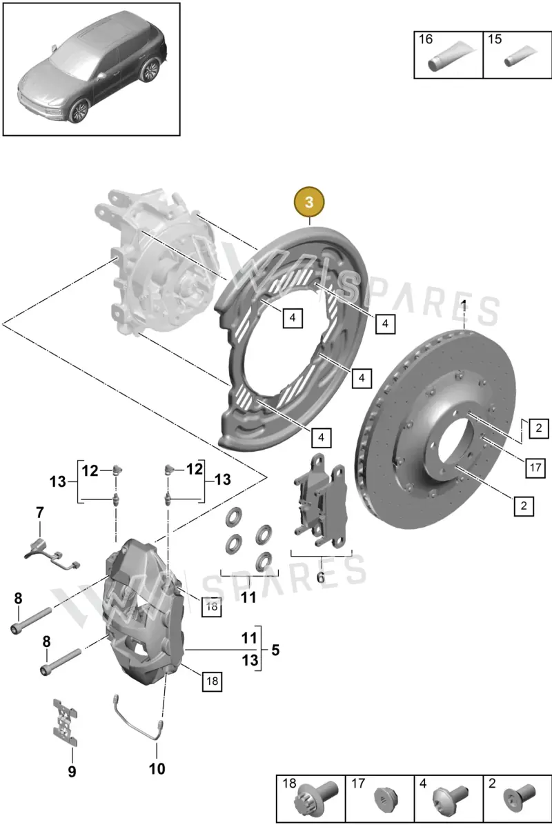 PAB61561202 — Porsche Cayenne (2017-2023) diagram p51603020, position 3