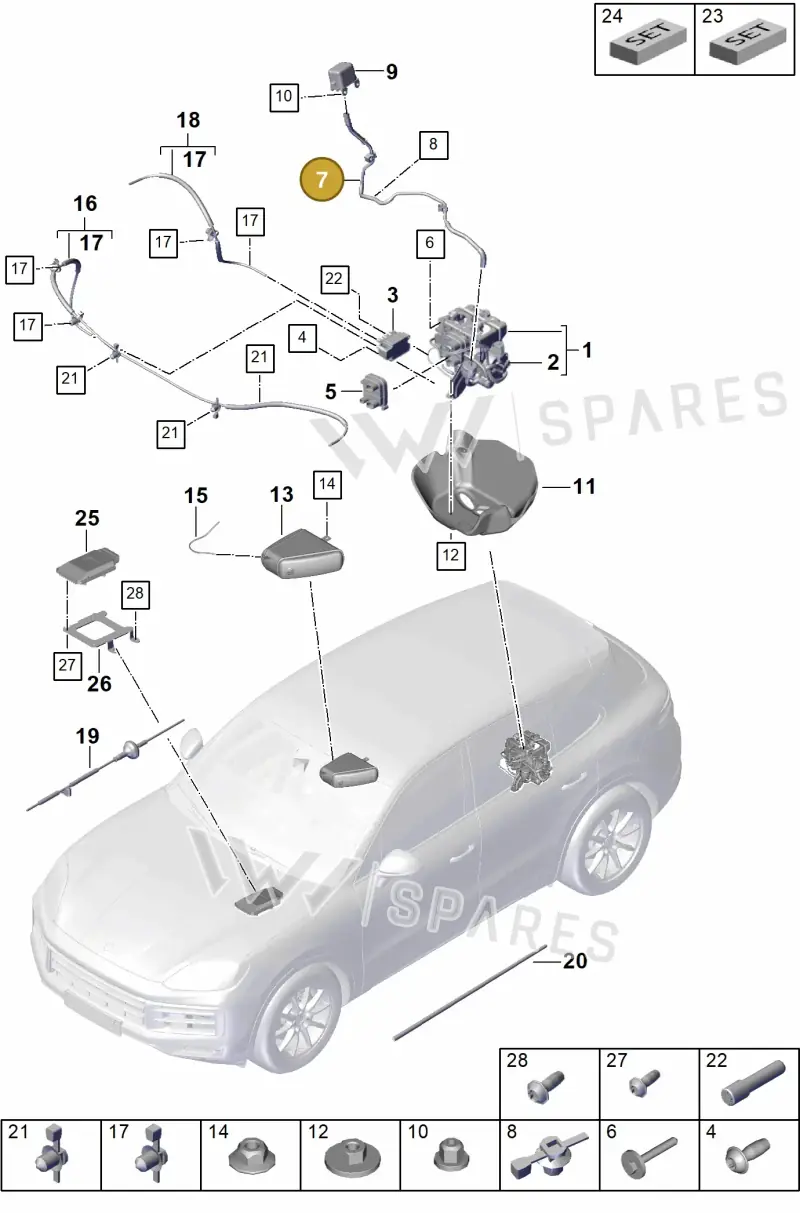 PAB616091 — Porsche Cayenne Coupe (2023-2023) diagram p60504000, position 7