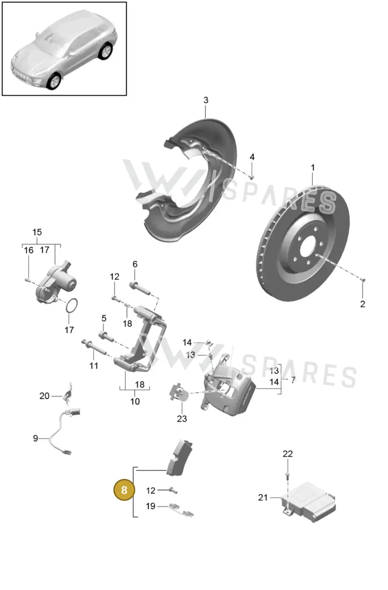 PAB698451 — Porsche Macan (2013-2018) diagram p44603000, position 8