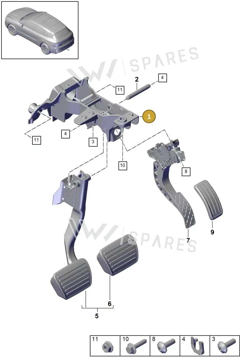 PAB72311701 — Porsche Cayenne (2017-2023) diagram p51702050, position 1