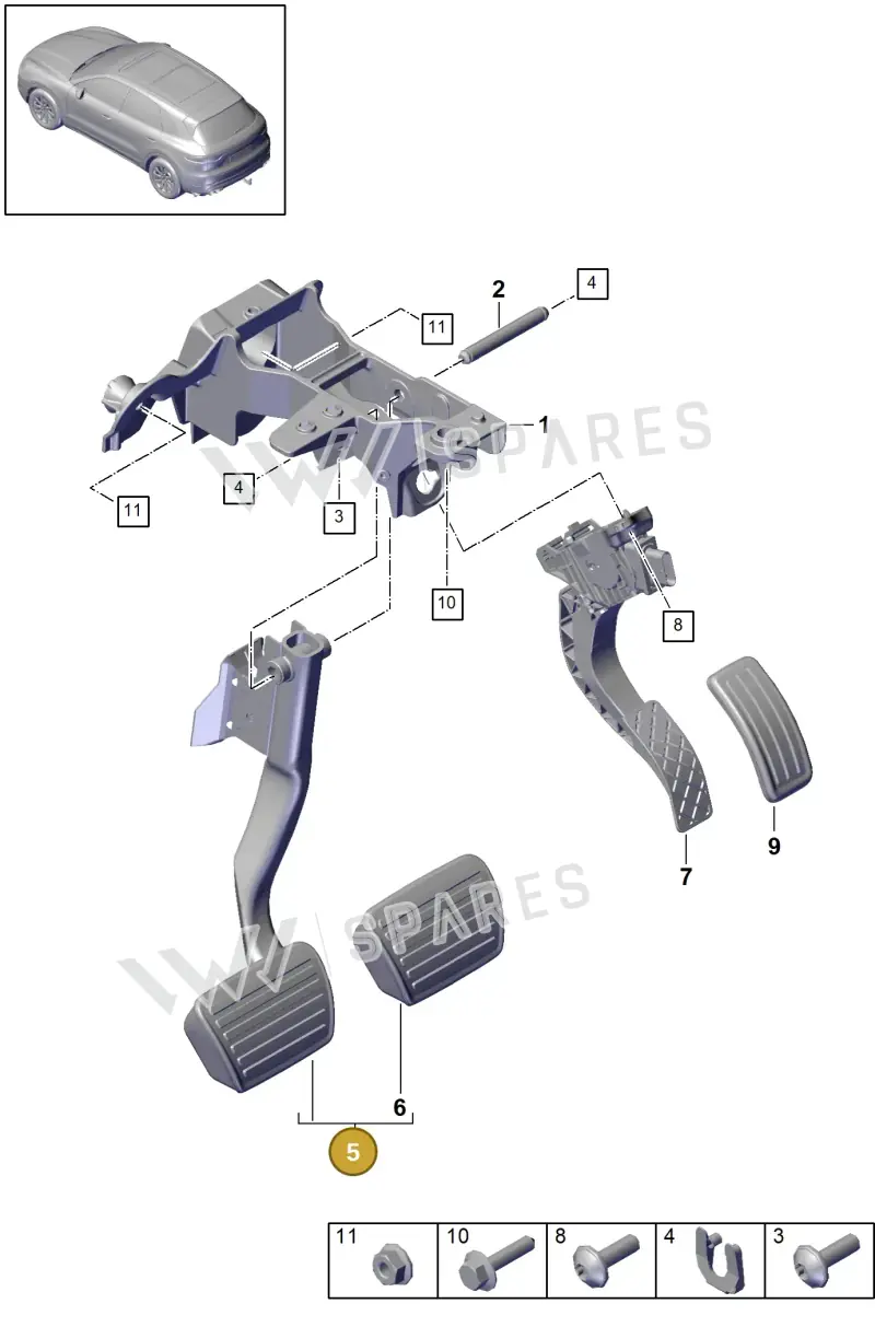 PAB72314010 — Porsche Cayenne (2017-2023) diagram p51702050, position 5