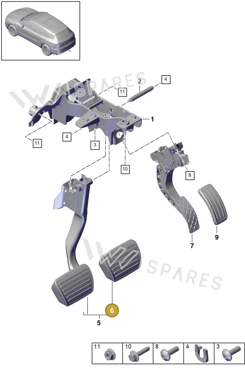 PAB723173A — Porsche Cayenne (2017-2023) diagram p51702050, position 6