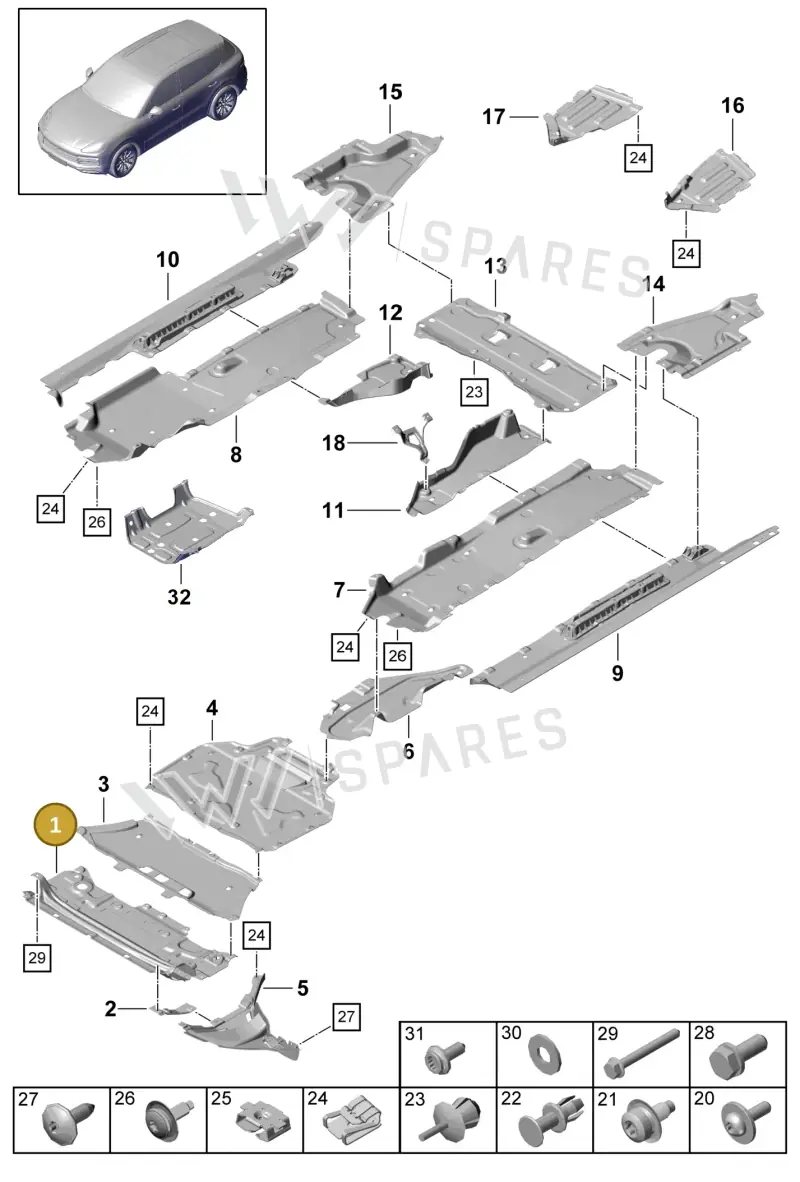 PAB801839 — Porsche Cayenne (2017-2023) diagram p51801075, position 1