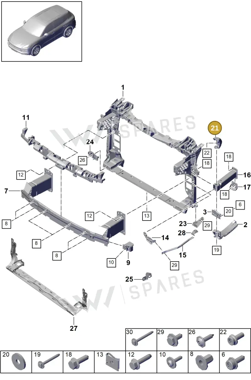 PAB803329 — Porsche Cayenne (2017-2023) diagram p51802400, position 21