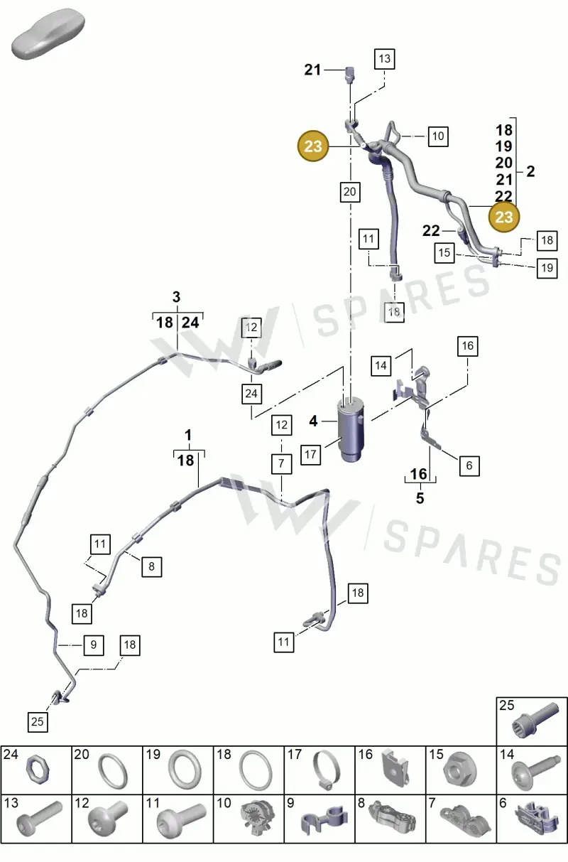 PAB816231 — Porsche 911 (2020-2022) diagram p57814710, position 23