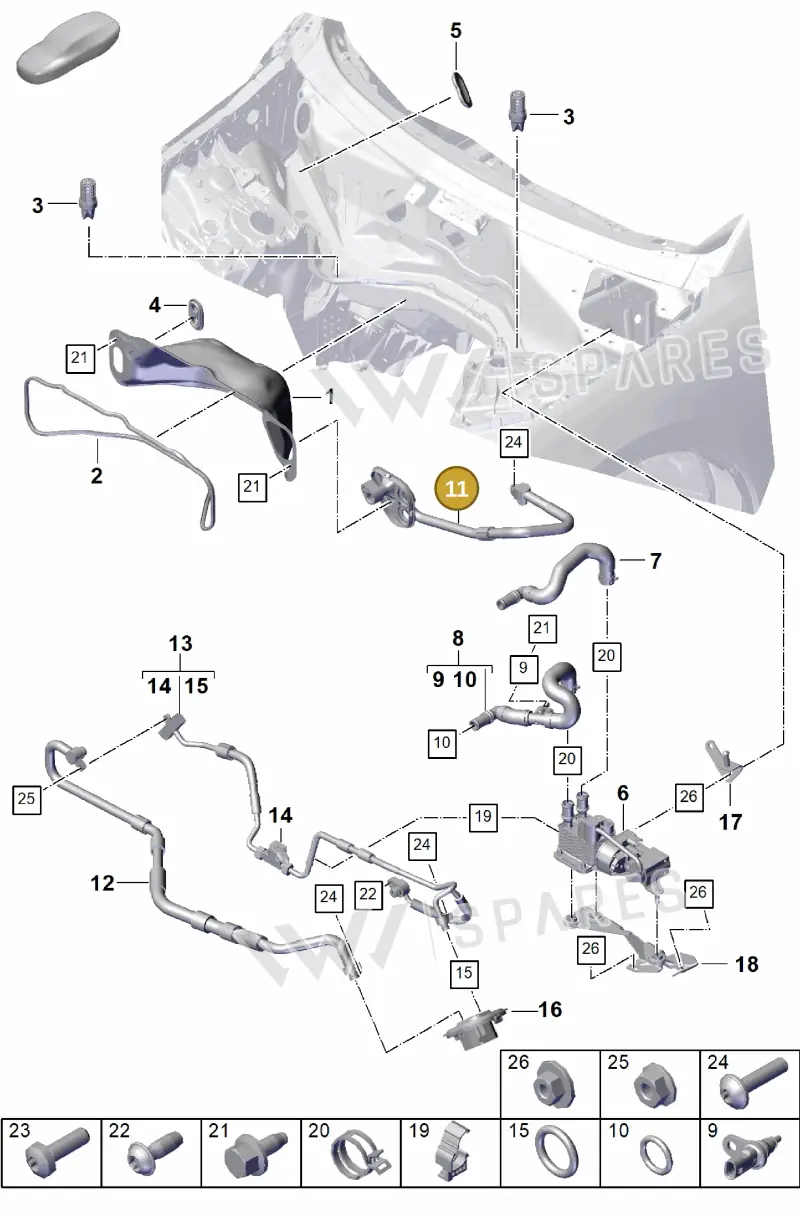 PAB81673560 — Porsche Cayenne Coupe (2023-2023) diagram p60815001, position 11