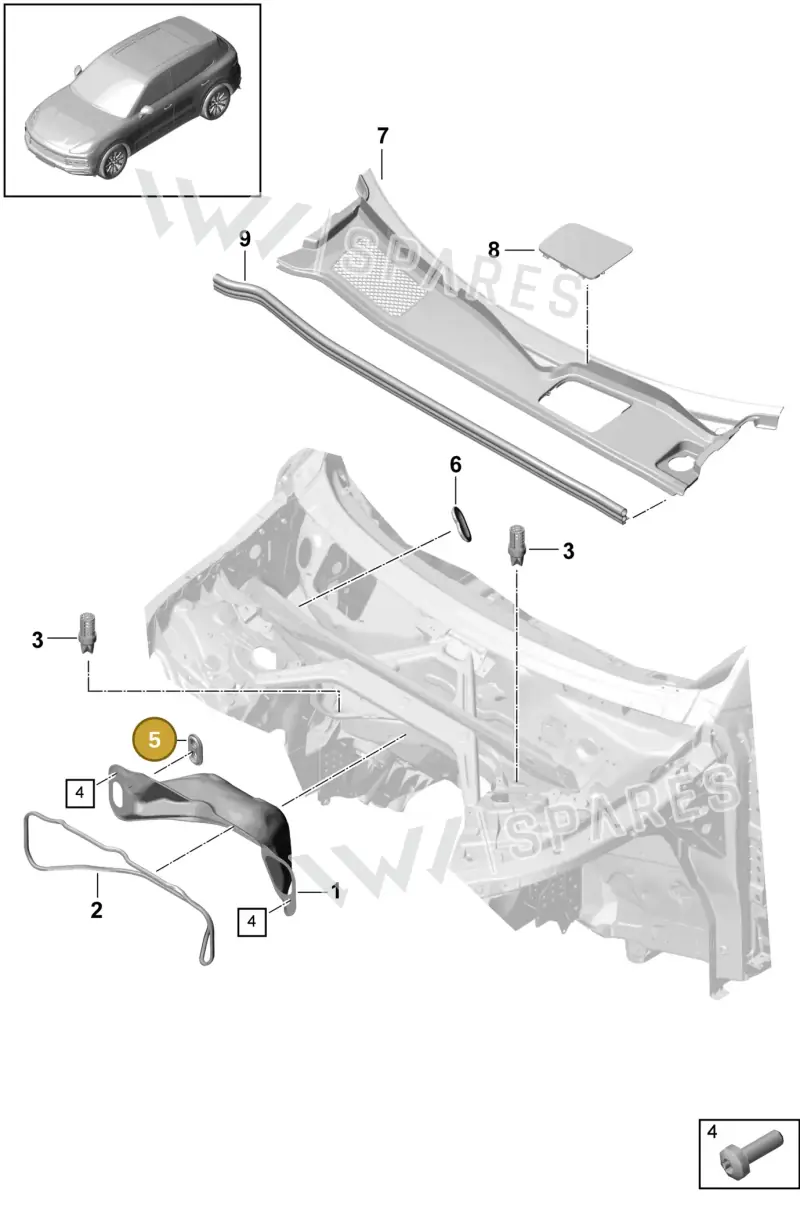 PAB81934500 — Porsche Cayenne (2017-2023) diagram p51000008, position 5