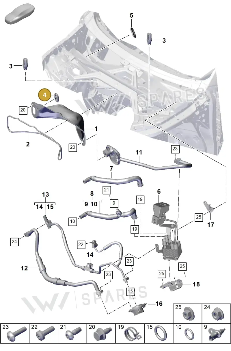 PAB819345 — Porsche Cayenne Coupe (2023-2023) diagram p60815000, position 4