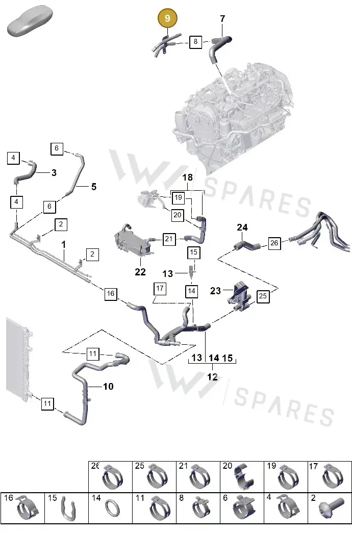PAB819377 — Porsche Cayenne Coupe (2023-2023) diagram p60105310, position 9
