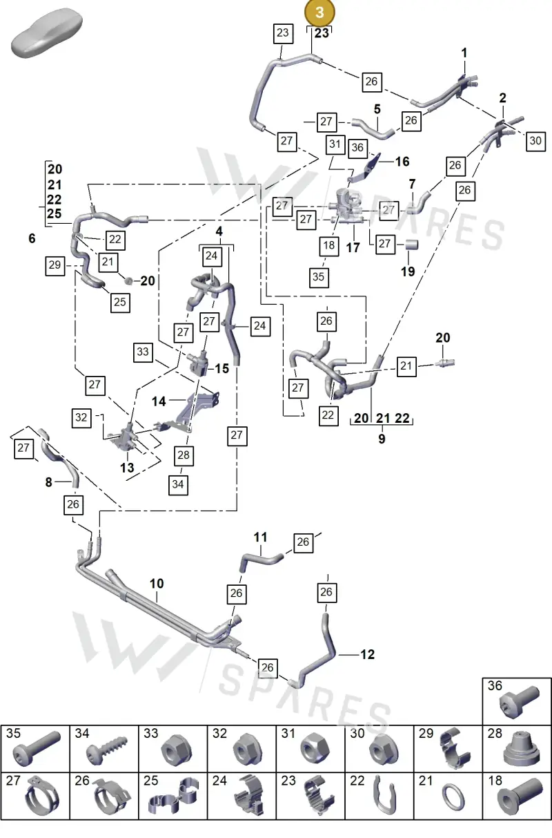 PAB819552 — Porsche Cayenne Coupe (2023-2023) diagram p60815300, position 3