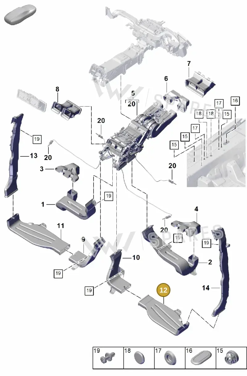 PAB819812A — Porsche Cayenne Coupe (2023-2023) diagram p60814250, position 12