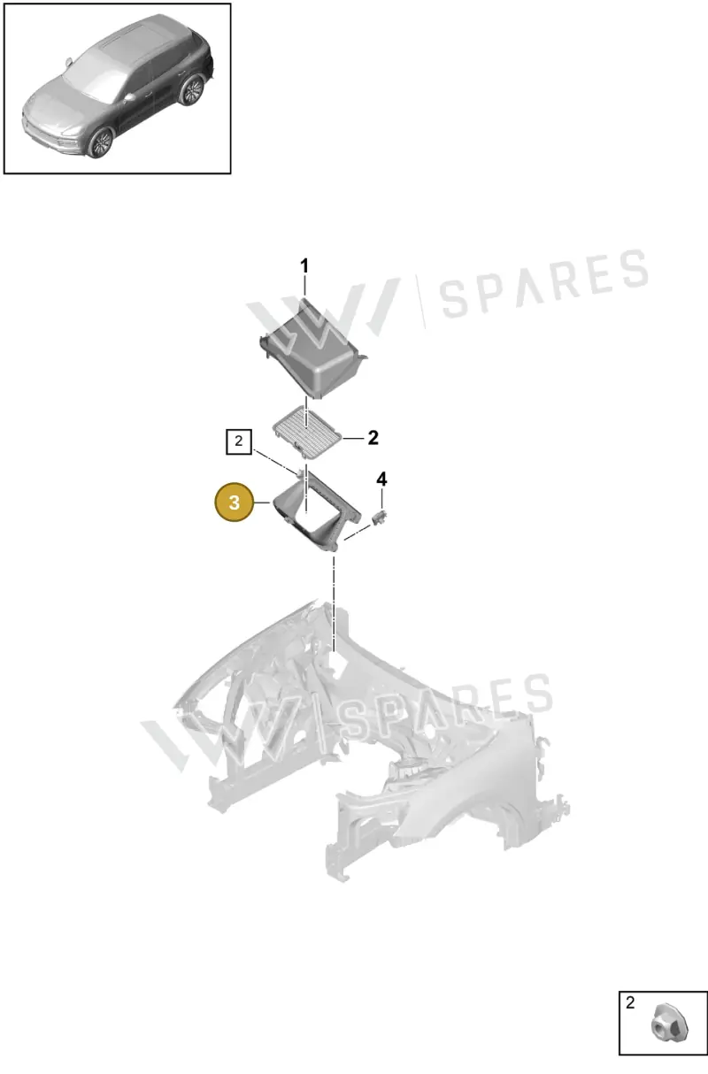 PAB81990410 — Porsche Cayenne (2017-2023) diagram p51814004, position 3