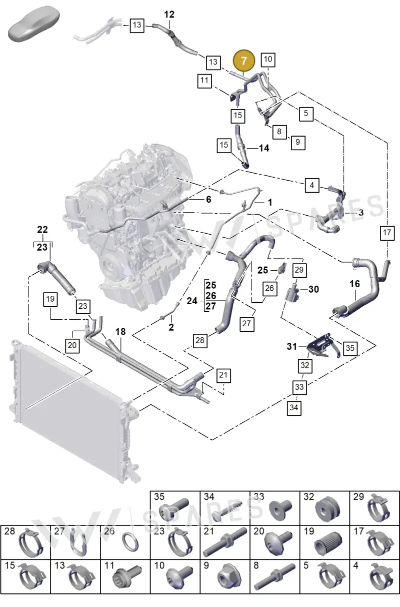 PAB819926A — Porsche Cayenne Coupe (2023-2023) diagram p60105300, position 7