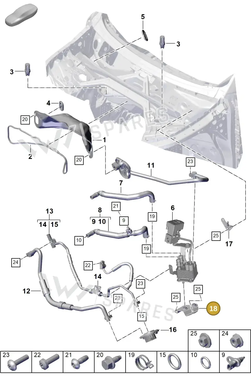 PAB82019510 — Porsche Cayenne Coupe (2023-2023) diagram p60815000, position 18