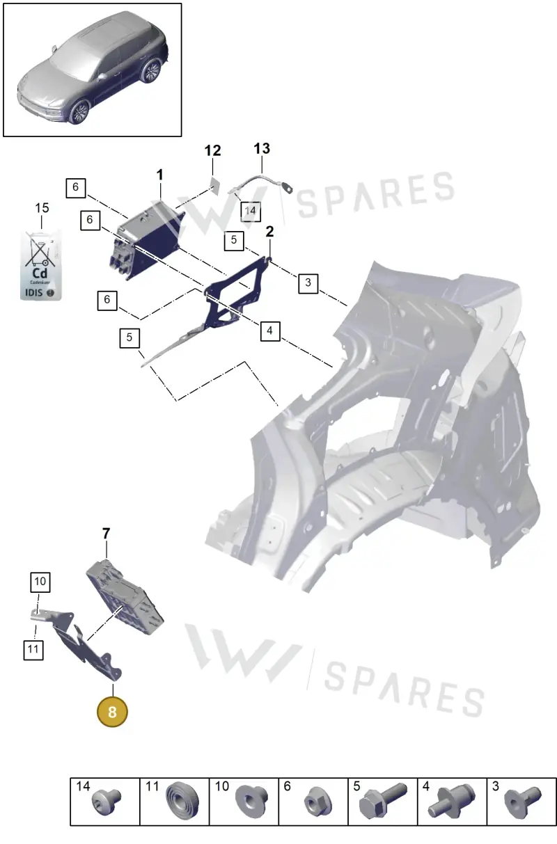 PAB820196 — Porsche Cayenne (2017-2023) diagram p51901140, position 8