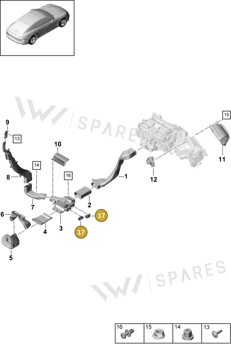 PAB82051101 — Porsche Panamera (2016-2020) diagram p49813095, position 17