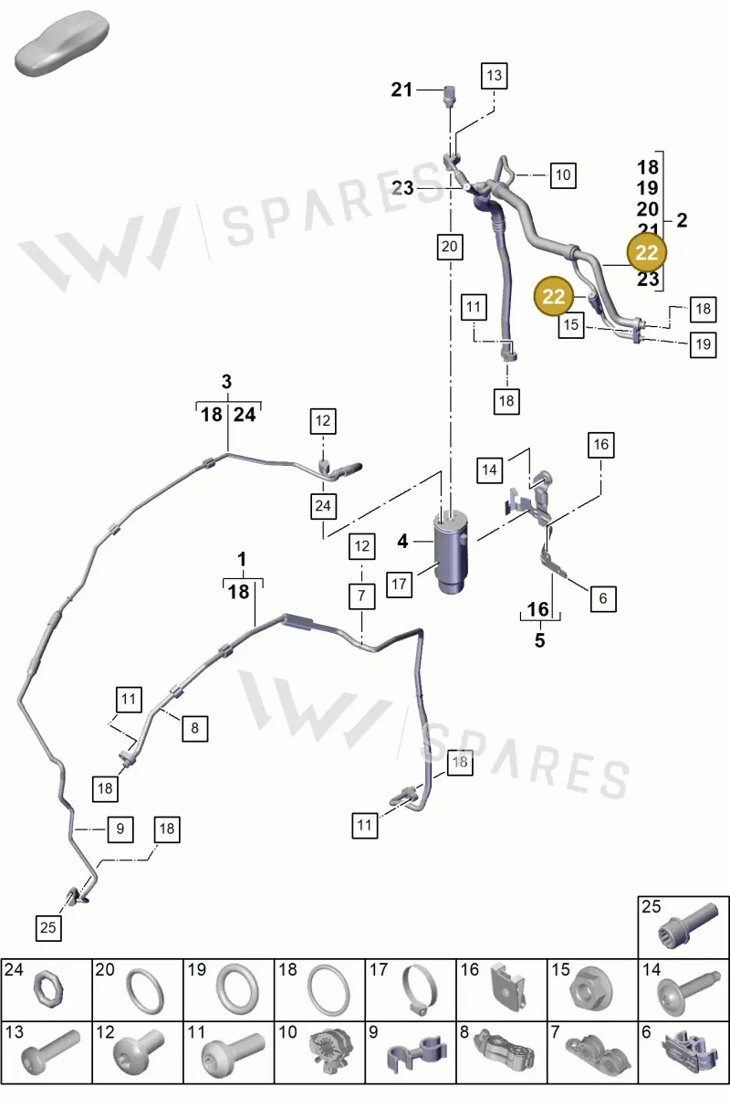 PAB820581 — Porsche 911 (2020-2022) diagram p57814710, position 22