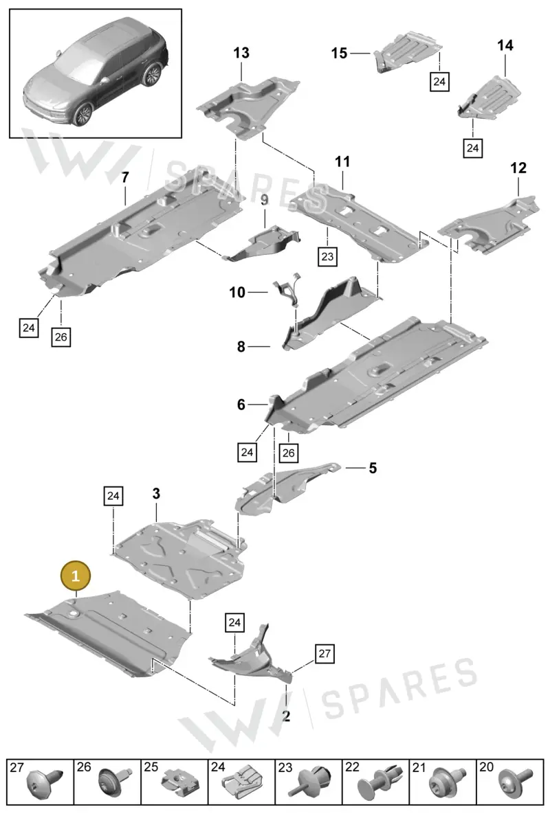 PAB825235G — Porsche Cayenne (2017-2023) diagram p51801076, position 1