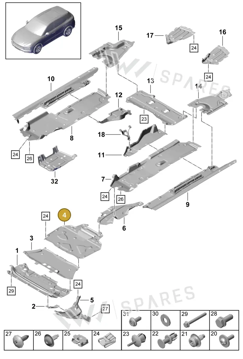 PAB825236B — Porsche Cayenne (2017-2023) diagram p51801075, position 4