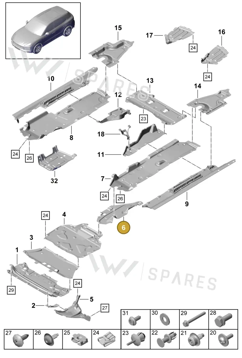 PAB825285 — Porsche Cayenne Diesel V6 (2017-2023) diagram p51801075, position 6