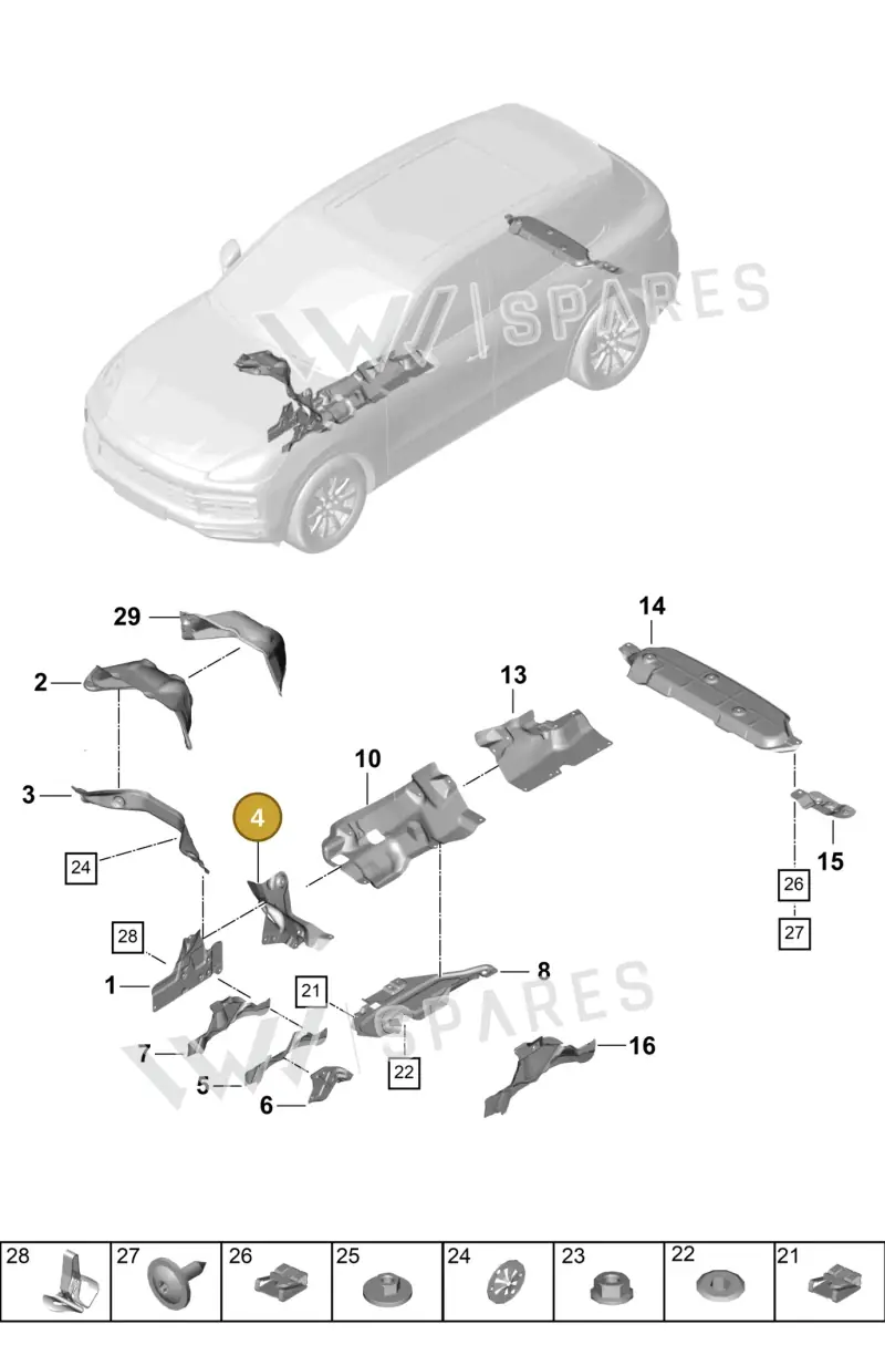 PAB825644 — Porsche Cayenne Diesel V6 (2017-2023) diagram p51801080, position 4