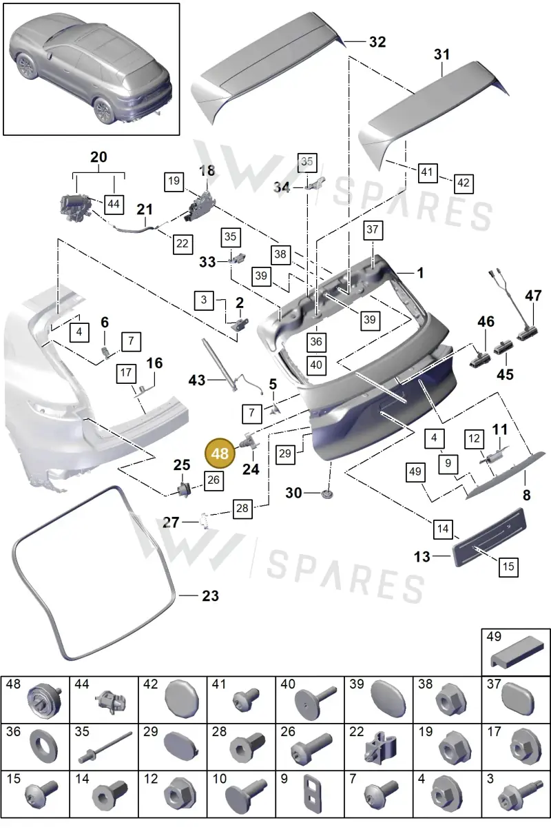 PAB827951 — Porsche Cayenne (2017-2023) diagram p51803015, position 39