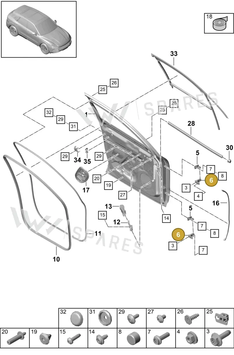 PAB831403 — Porsche Cayenne (2017-2023) diagram p51804000, position 6