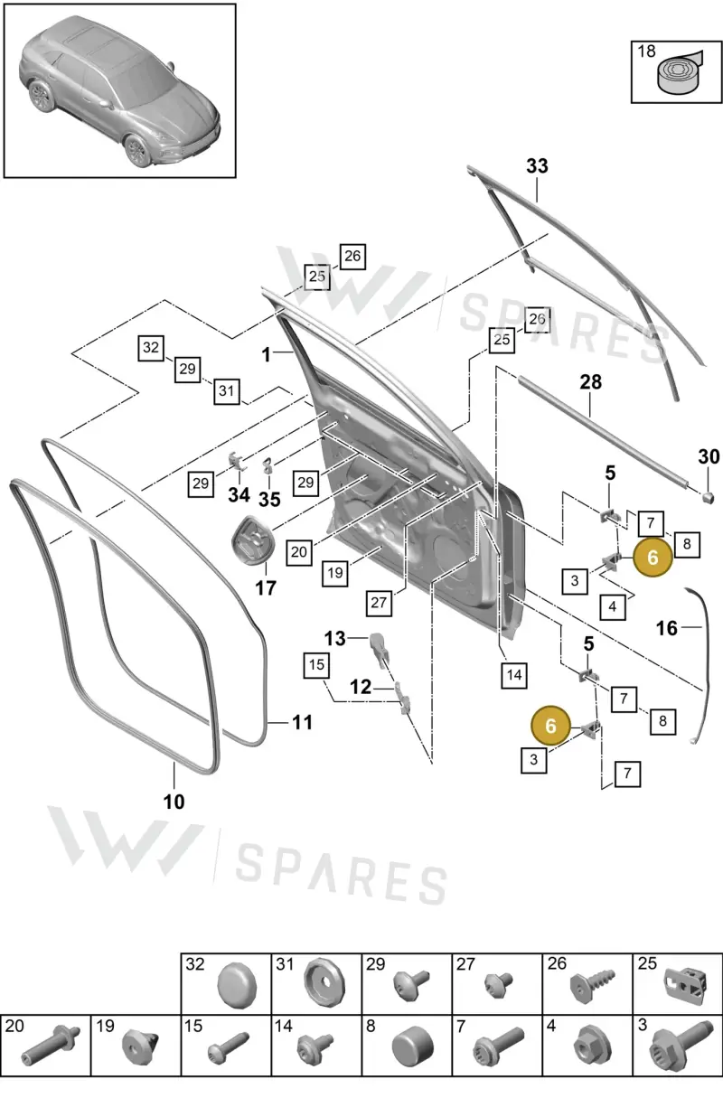 PAB831404 — Porsche Cayenne Diesel V6 (2017-2023) diagram p51804000, position 6