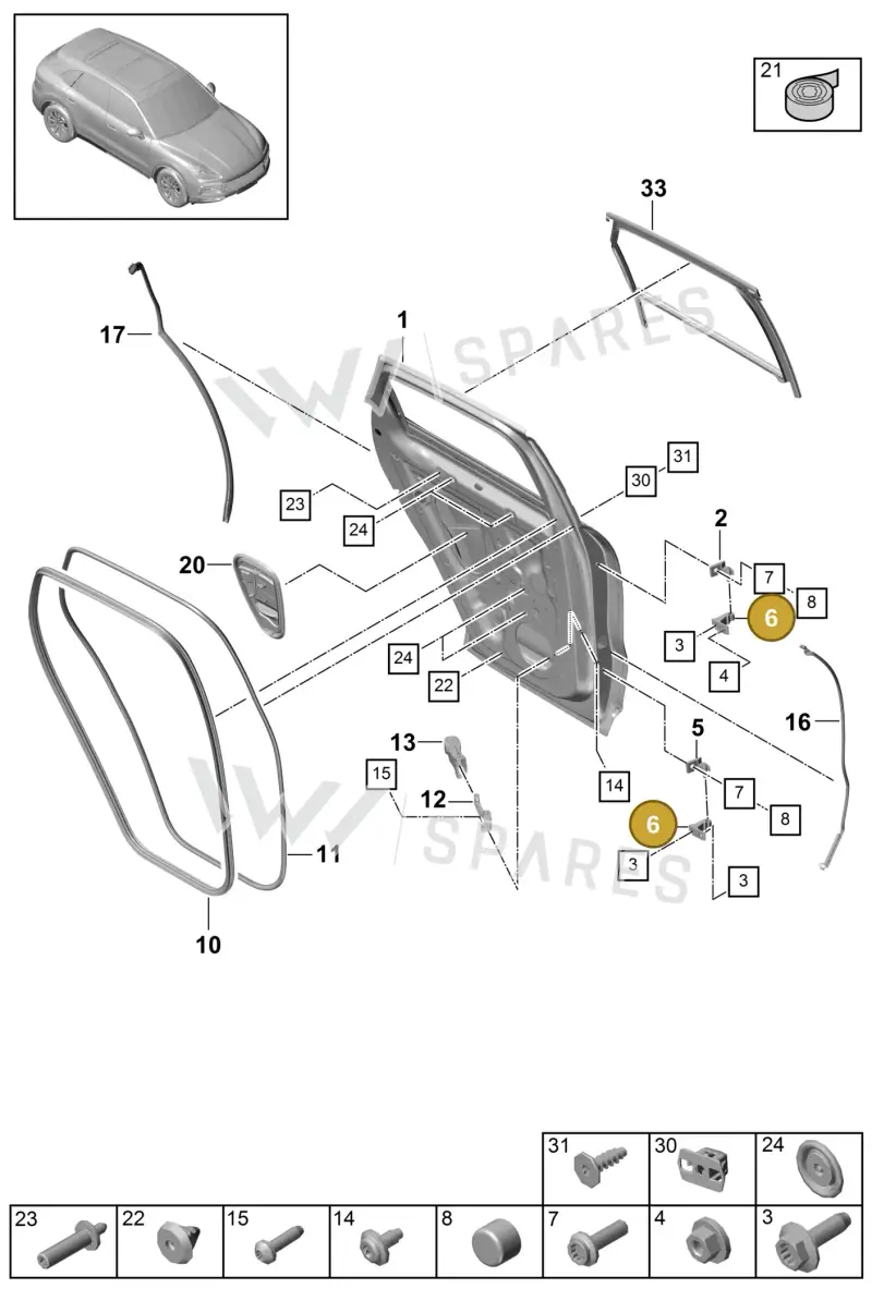 PAB83340300 — Porsche Cayenne (2017-2023) diagram p51804015, position 6