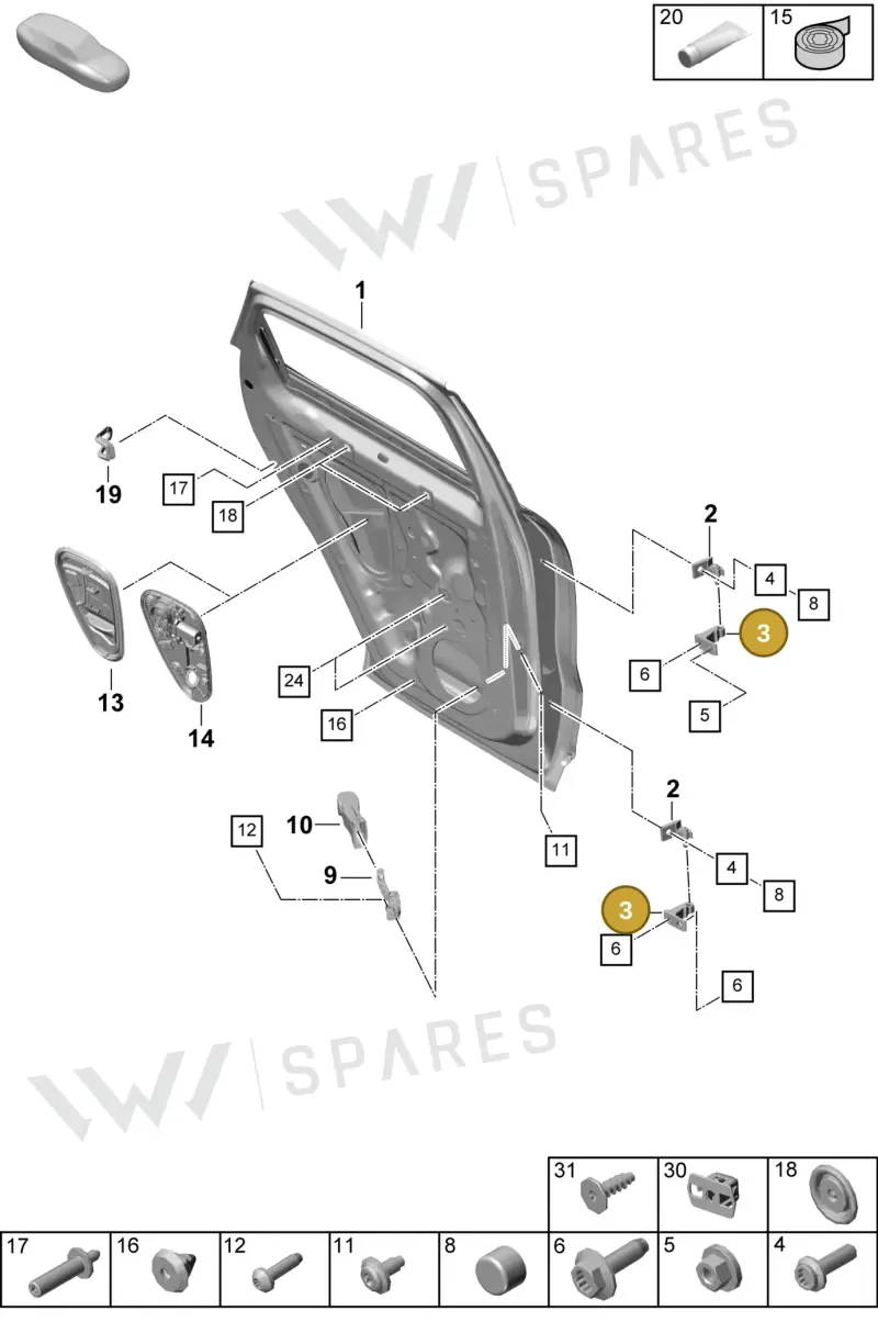 PAB83340300 — Porsche Cayenne Coupe (2023-2023) diagram p60804050, position 3