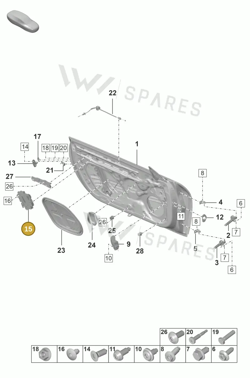 PAB837015A — Porsche GT3 RS (2021-) diagram p53804000, position 15