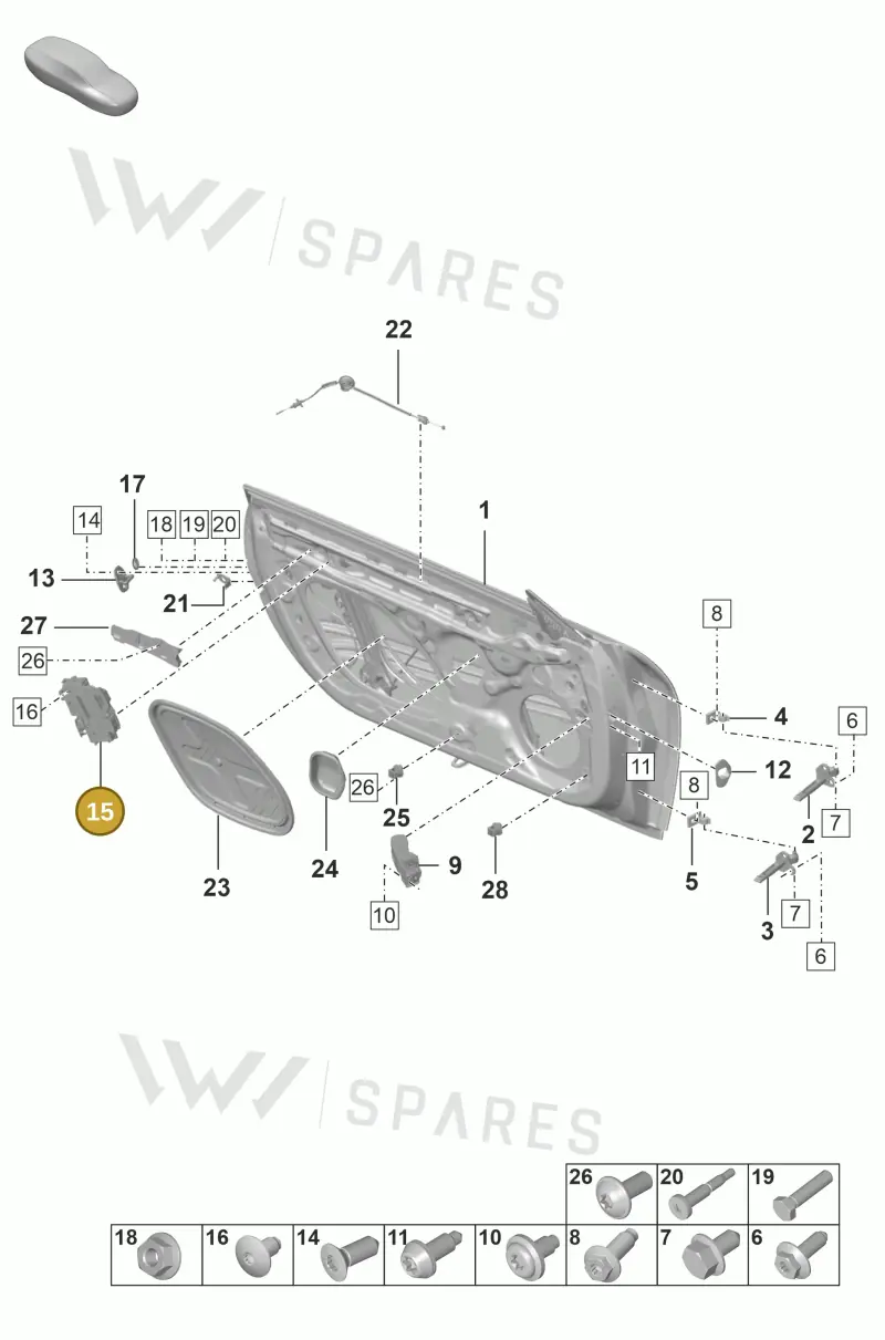 PAB837016A — Porsche 911 (2021-2022) diagram p53804000, position 15