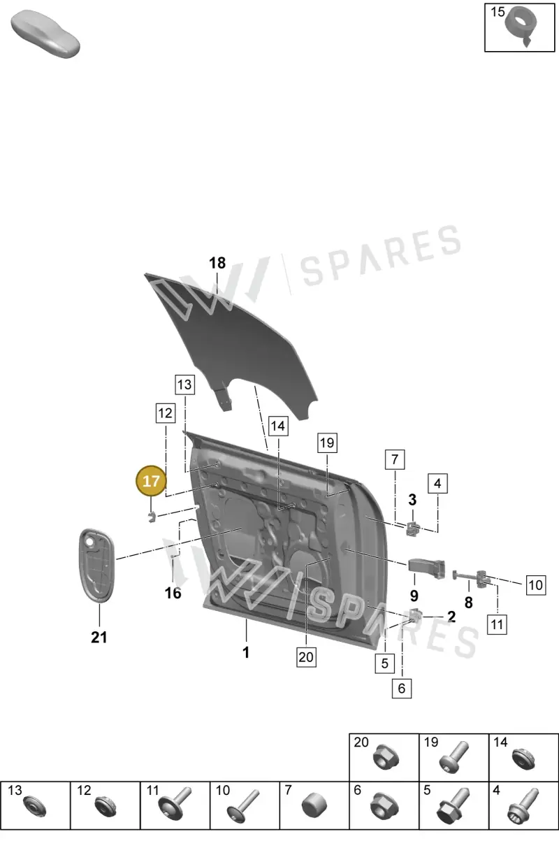 PAB837087 — Porsche Macan (2024-2024) diagram p61804000, position 17