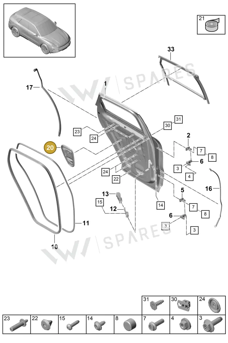 PAB839915 — Porsche Cayenne (2017-2023) diagram p51804015, position 20