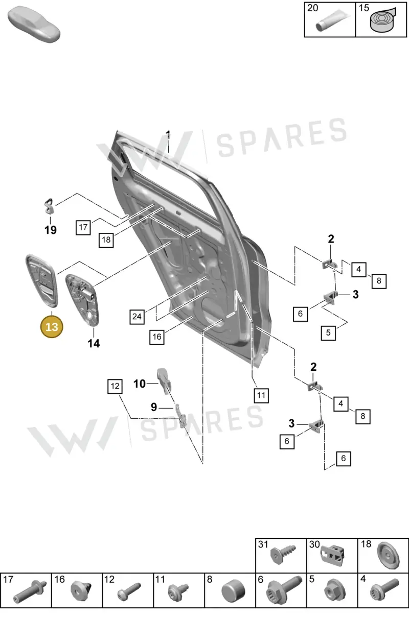 PAB839915 — Porsche Cayenne Coupe (2023-2023) diagram p60804050, position 13