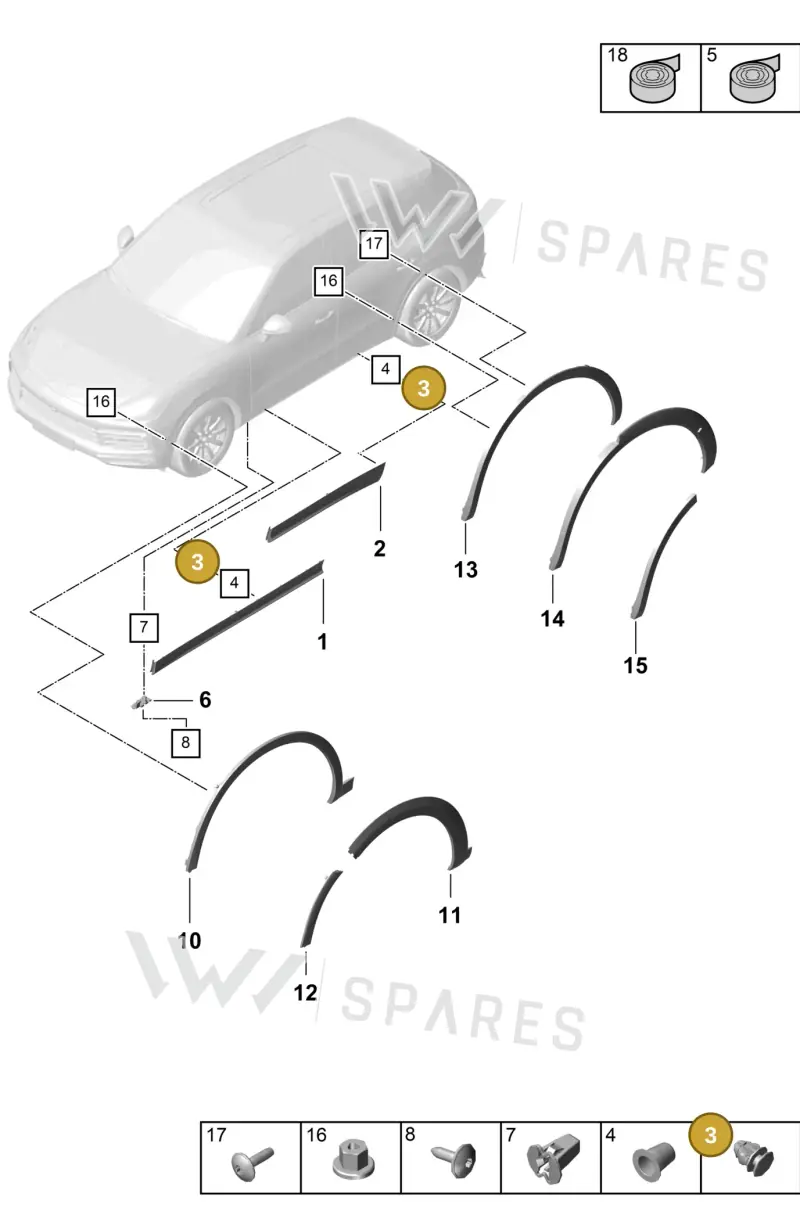 PAB85358510 — Porsche Cayenne (2017-2023) diagram p51810020, position 3
