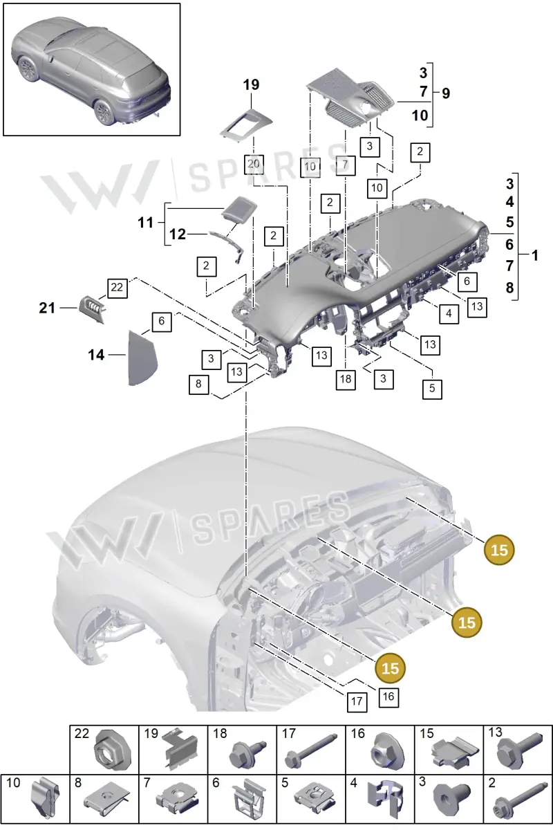 PAB85794900 — Porsche Cayenne (2017-2023) diagram p51809000, position 15