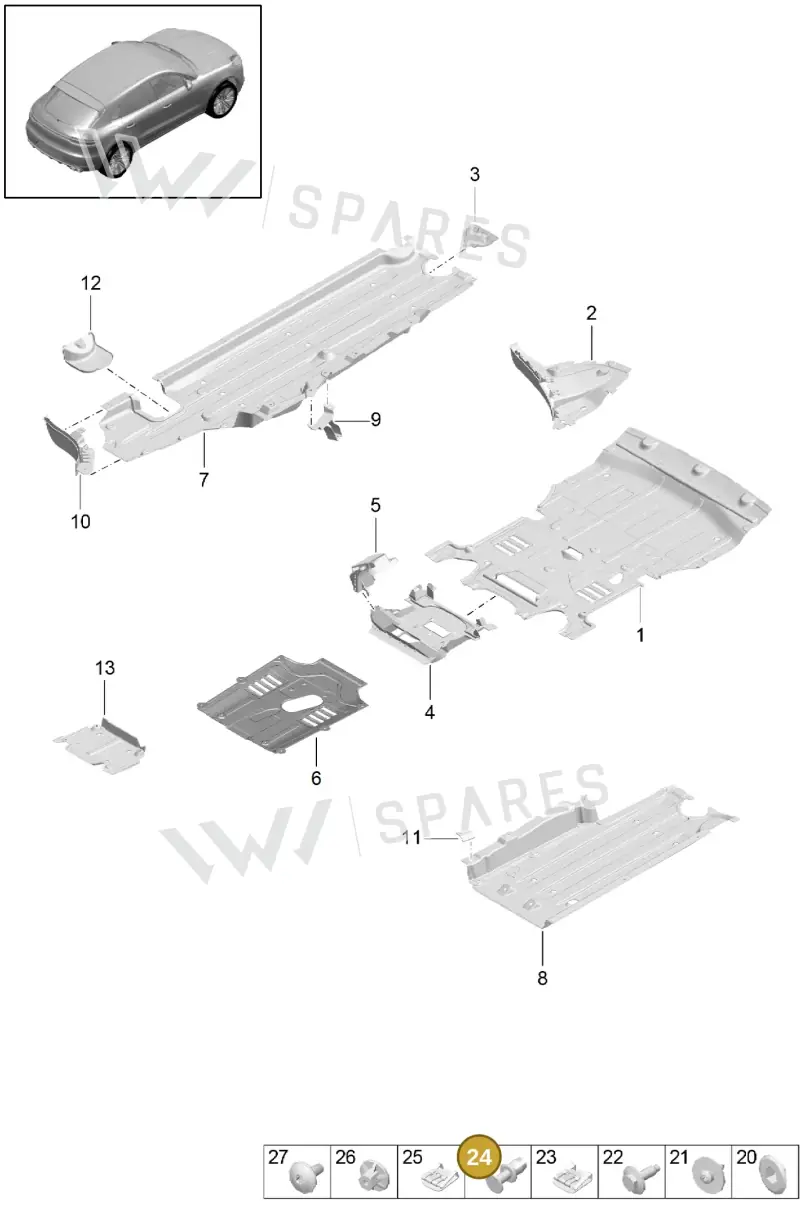 PAB863788 — Porsche Macan (2018-2022) diagram p52801700, position 24