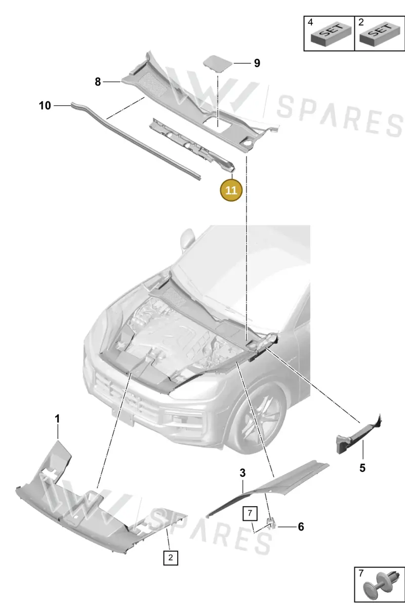 PAB863993 — Porsche Cayenne Coupe (2023-2023) diagram p60807070, position 11