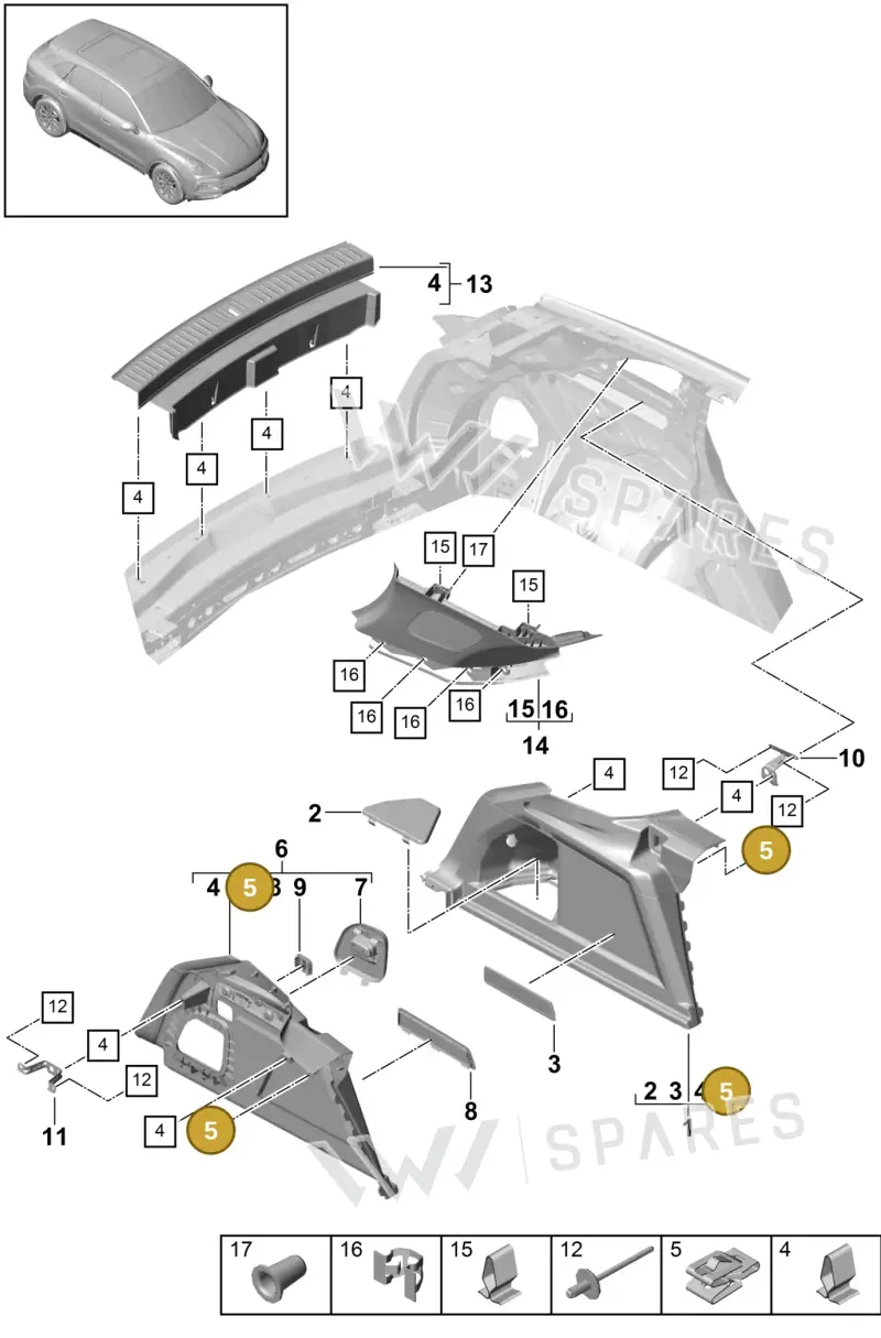 PAB86727610 — Porsche Cayenne Diesel V6 (2017-2023) diagram p51807050, position 5