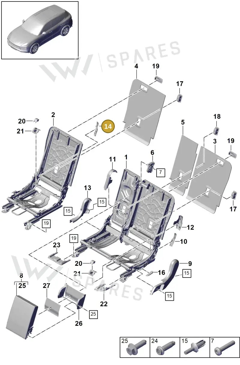 PAB88531850OU6 — Porsche Cayenne (2017-2023) diagram p51818005, position 14