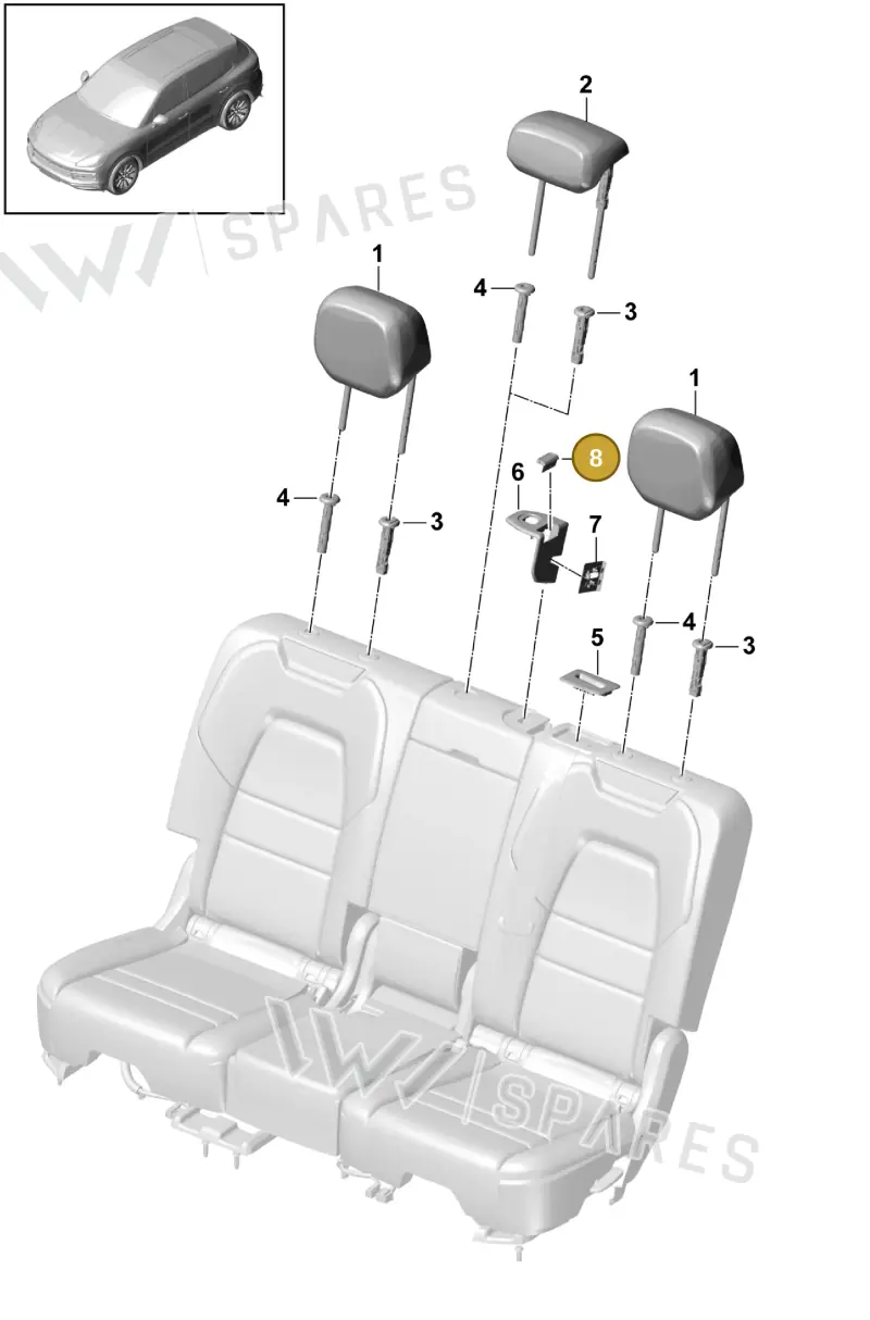 PAB88569500OL8 — Porsche Cayenne (2017-2023) diagram p51818010, position 8