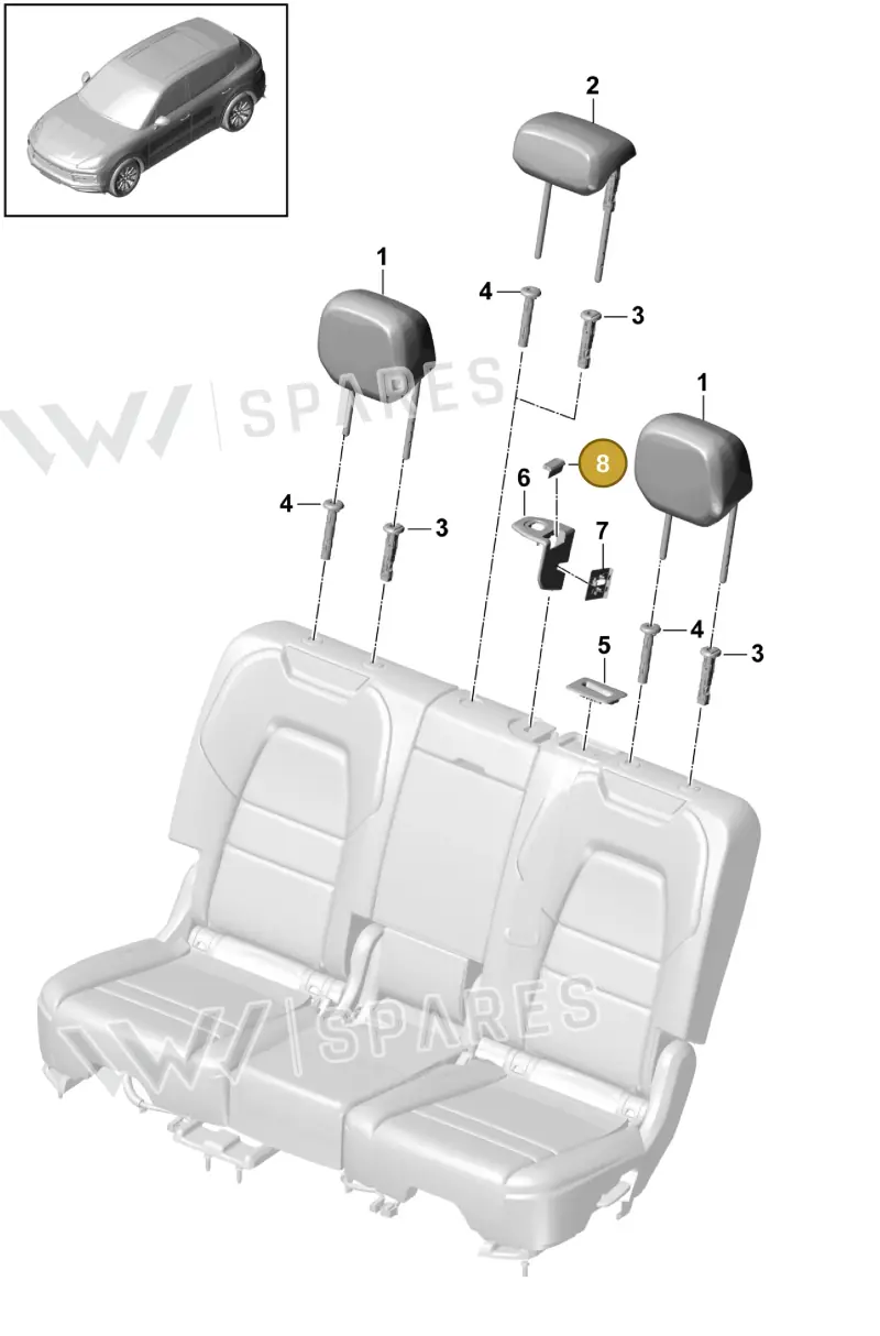 PAB88569500OU6 — Porsche Cayenne (2017-2023) diagram p51818010, position 8