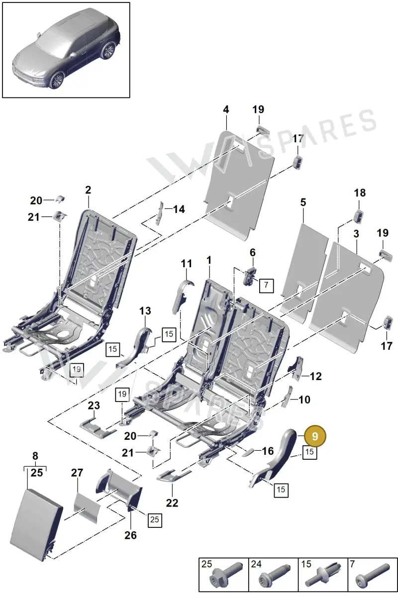 PAB88573900OS1 — Porsche Cayenne (2017-2023) diagram p51818005, position 9