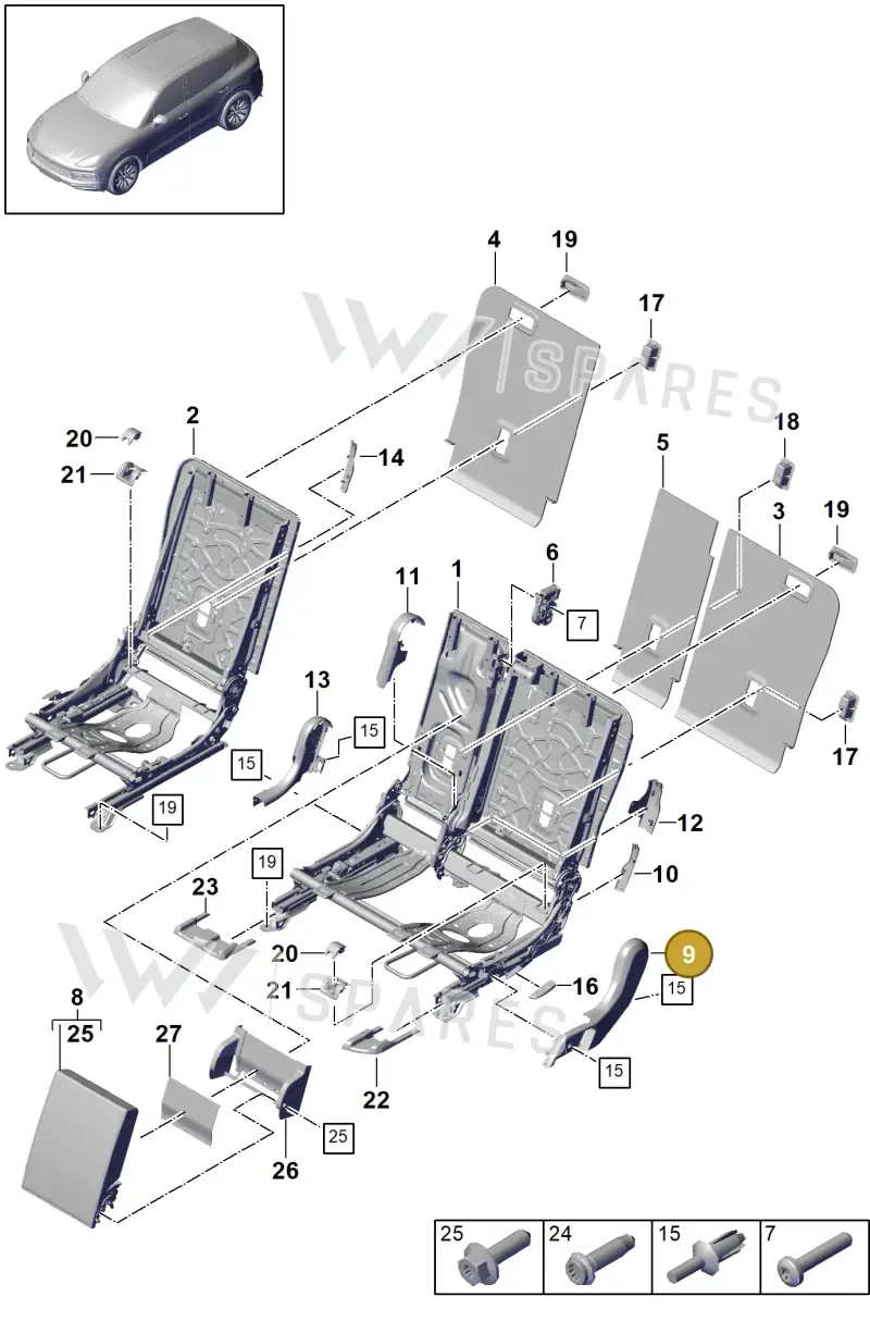 PAB88574000OB8 — Porsche Cayenne (2017-2023) diagram p51818005, position 9