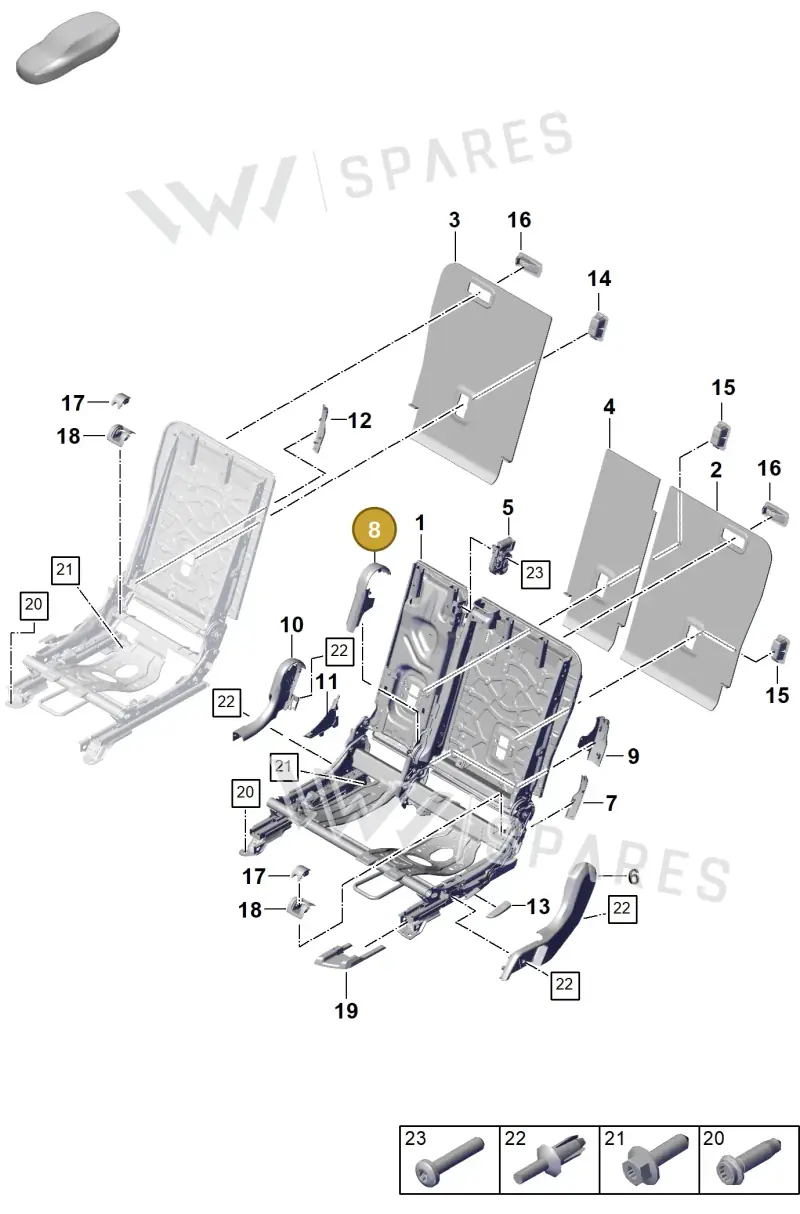 PAB885780001E0 — Porsche Cayenne Hybrid Coupe (2023-) diagram p60818000, position 8