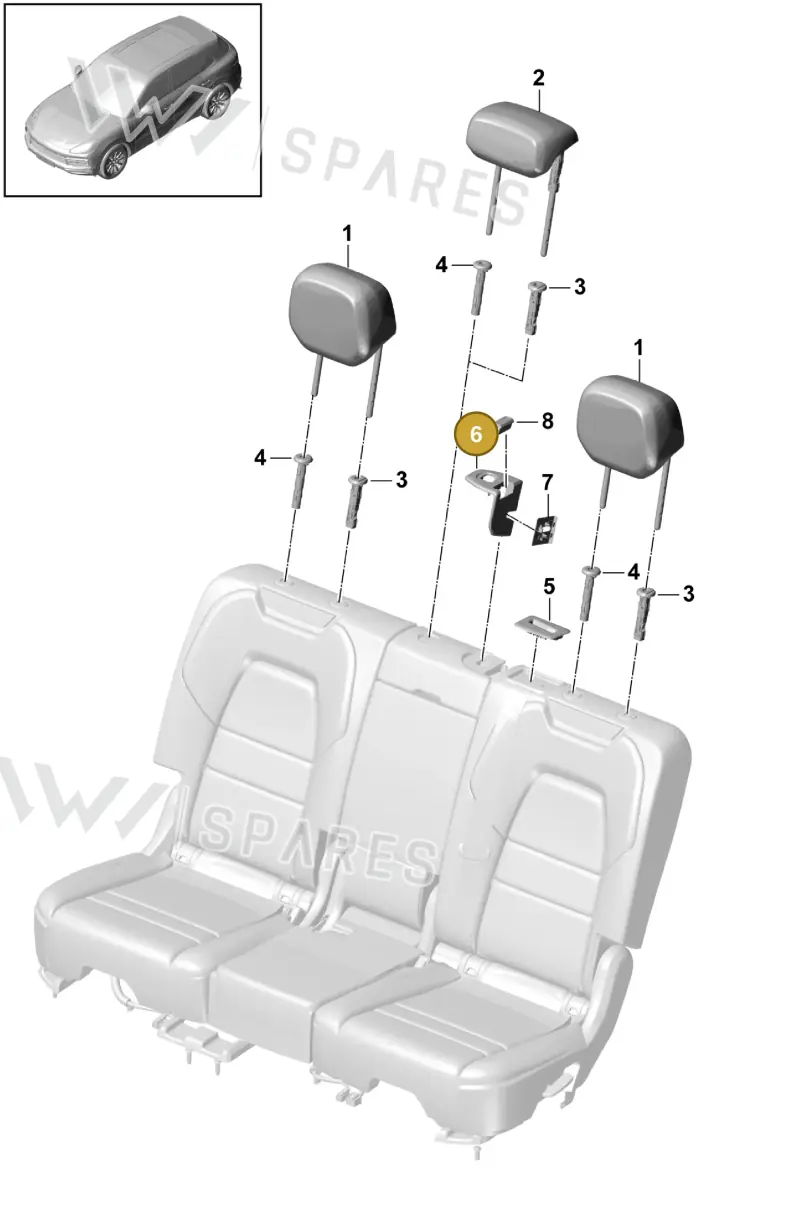 PAB8862951E0 — Porsche Cayenne (2017-2023) diagram p51818010, position 6