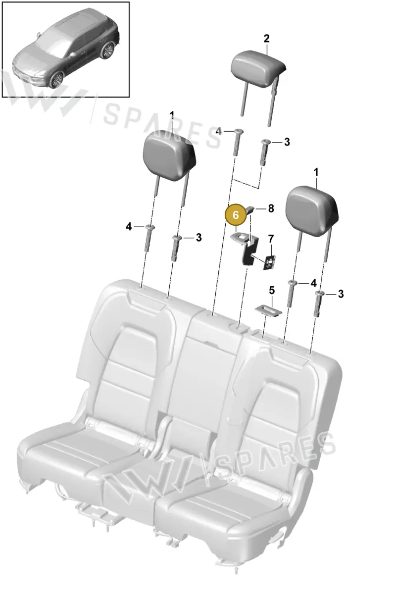 PAB886295OL8 — Porsche Cayenne (2017-2023) diagram p51818010, position 6