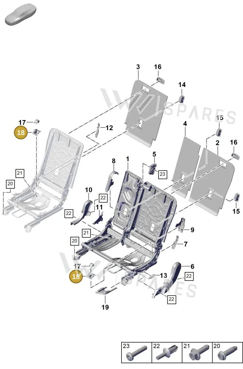 PAB887233001E0 — Porsche Cayenne Hybrid Coupe (2023-) diagram p60818000, position 18